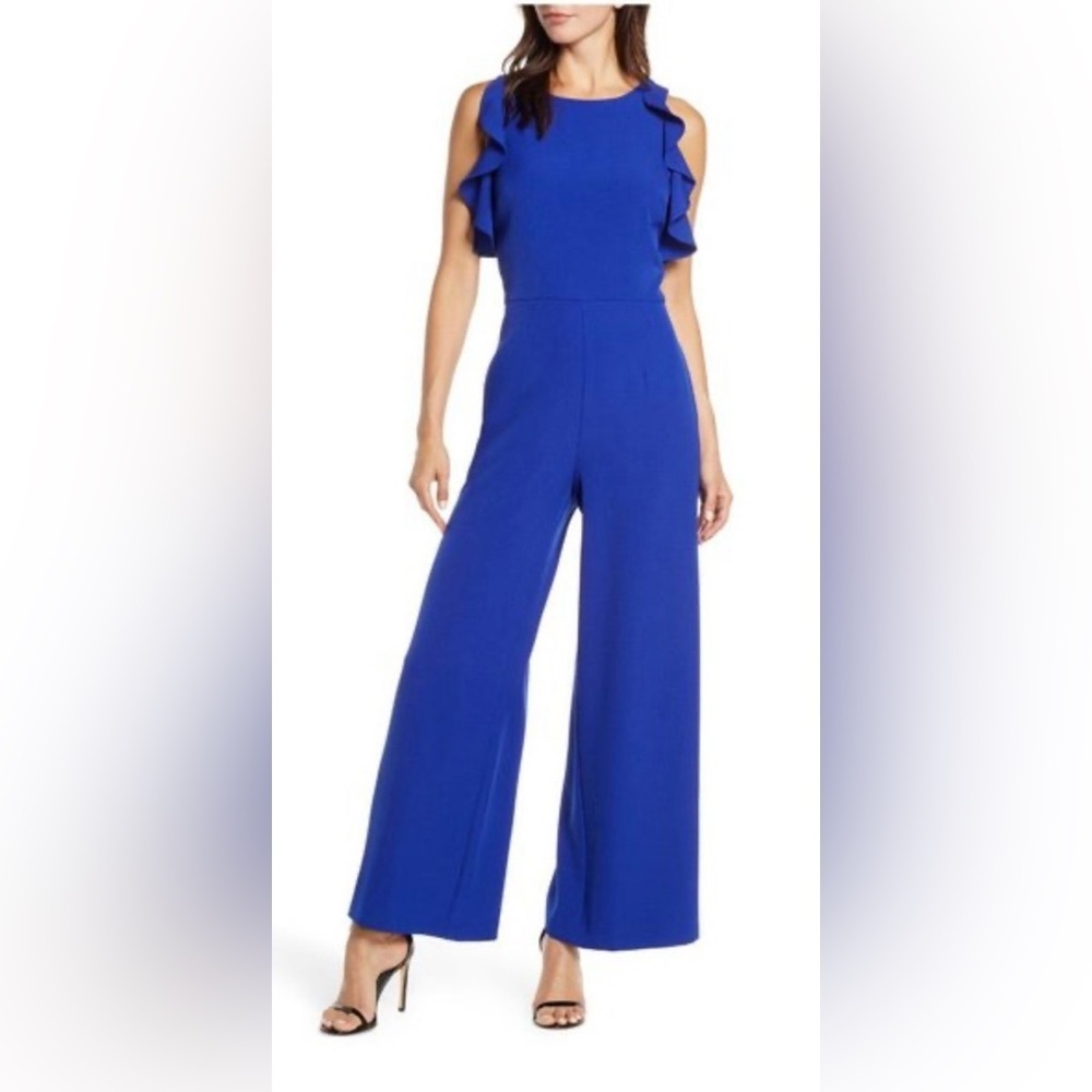 Julia Jordan cobalt Blue Wide Leg Jumpsuit